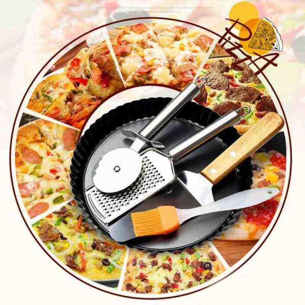 Wuli 9 Inch Nặng Thép Carbon chống dính Pizza Chảo Quiche Chảo Đáy Rời Có Thể Tháo Rời Rời Đáy Quiche chảo Bánh Tart Bánh Pan (máy rửa bát là có sẵn)