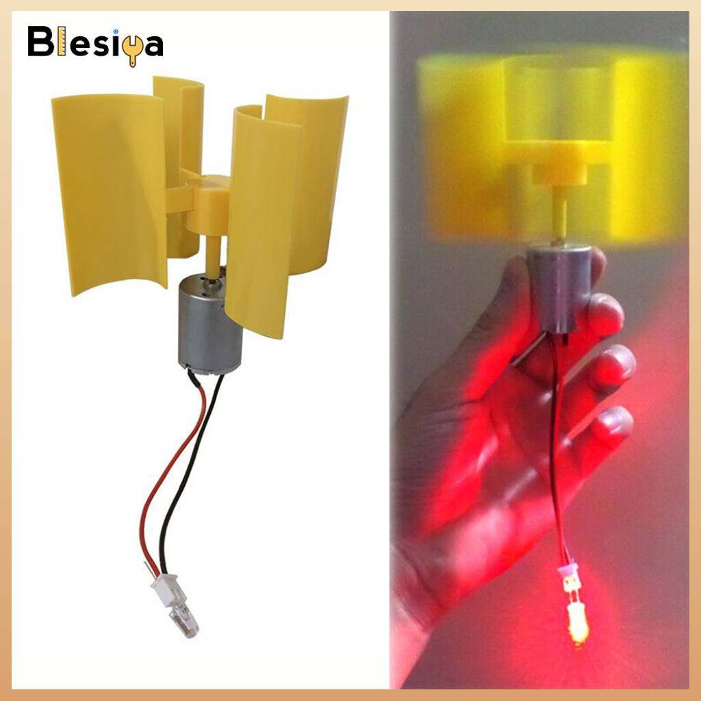 Blesiya Micro Wind Turbines Generator DC Motor LED DIY Kits Set Kids Assemble Toy