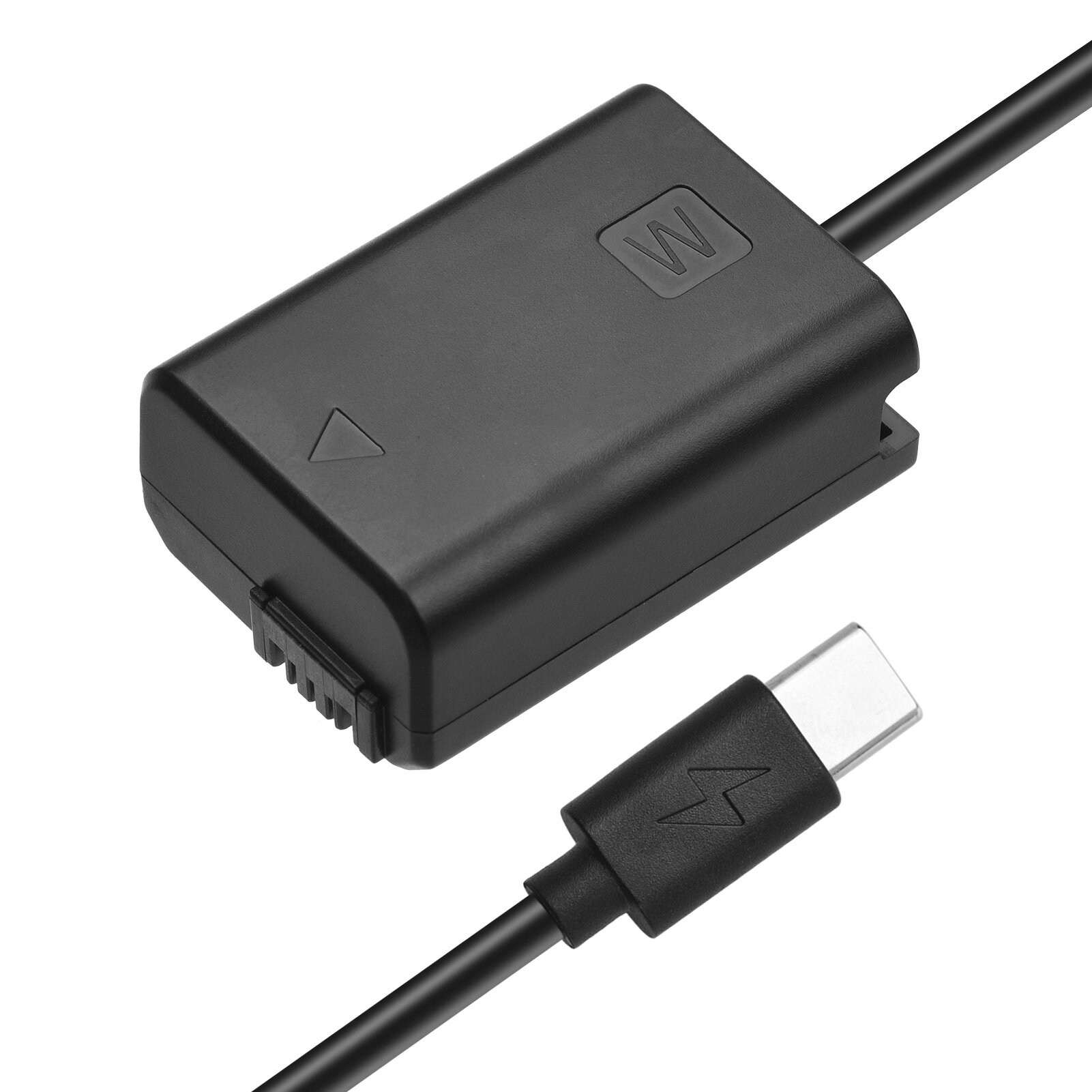 Andoer NP-FW50 Dummy Pin USB-C Coupler Adapter Với USB Type-C Mùa Xuân Cáp Điện Thay Thế Cho Sony Alpha A5000 A5100 A6000 A6300 A6400 A6500 A7II A7RII A7SII A7 A7S A7R RX10 II III IV NEX