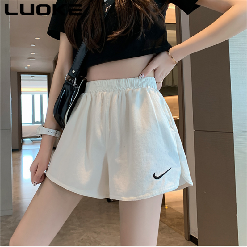 Luoke Gym Shorts for Women Slim High Waist Casual Pants Women's New Small  Loose Wide Leg Pants Straight Short Pants | Lazada Singapore