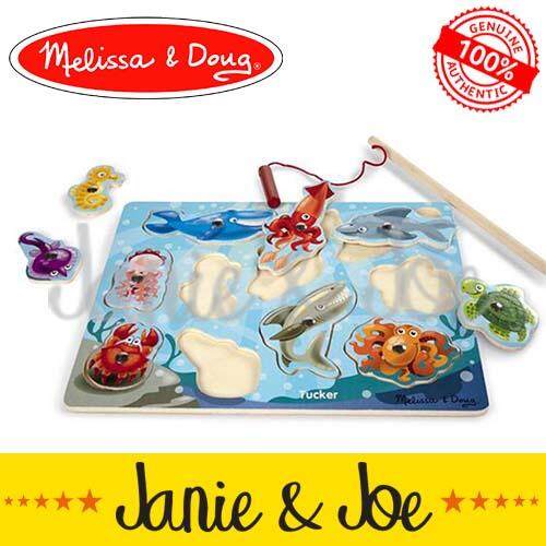 MELISSA & DOUG Fishing Magnetic Puzzle Game- Age 3-5, Wooden Toy, Preschool  Games