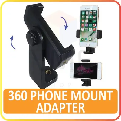 Universal Tripod Mount Adapter Phone Clip Holder Vertical 360 Rotation Tripod Stand for Mobile Phone Smartphone