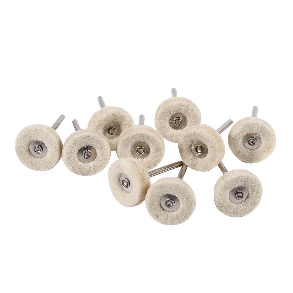 10 Chiếc 25 Mm Len Nỉ Đánh Bóng ĐỆM PHỒNG Máy Khoan Bánh Bàn Chải Có Tay Cầm Cho Dụng Cụ Xoay