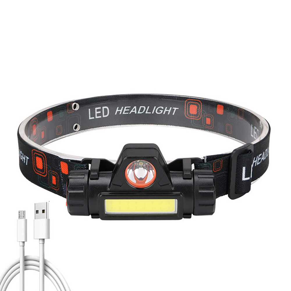 JOBOOS Waterproof LED Headlamp COB Work Light 2 Light Modes with Magnet USB Headlight Built-in Battery Suit for Fishing Camping Hiking