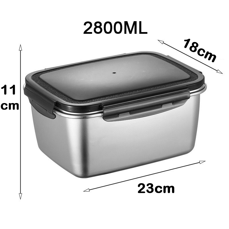304 Stainless Steel Large Storage Box Food Container Lunch Box Prevent