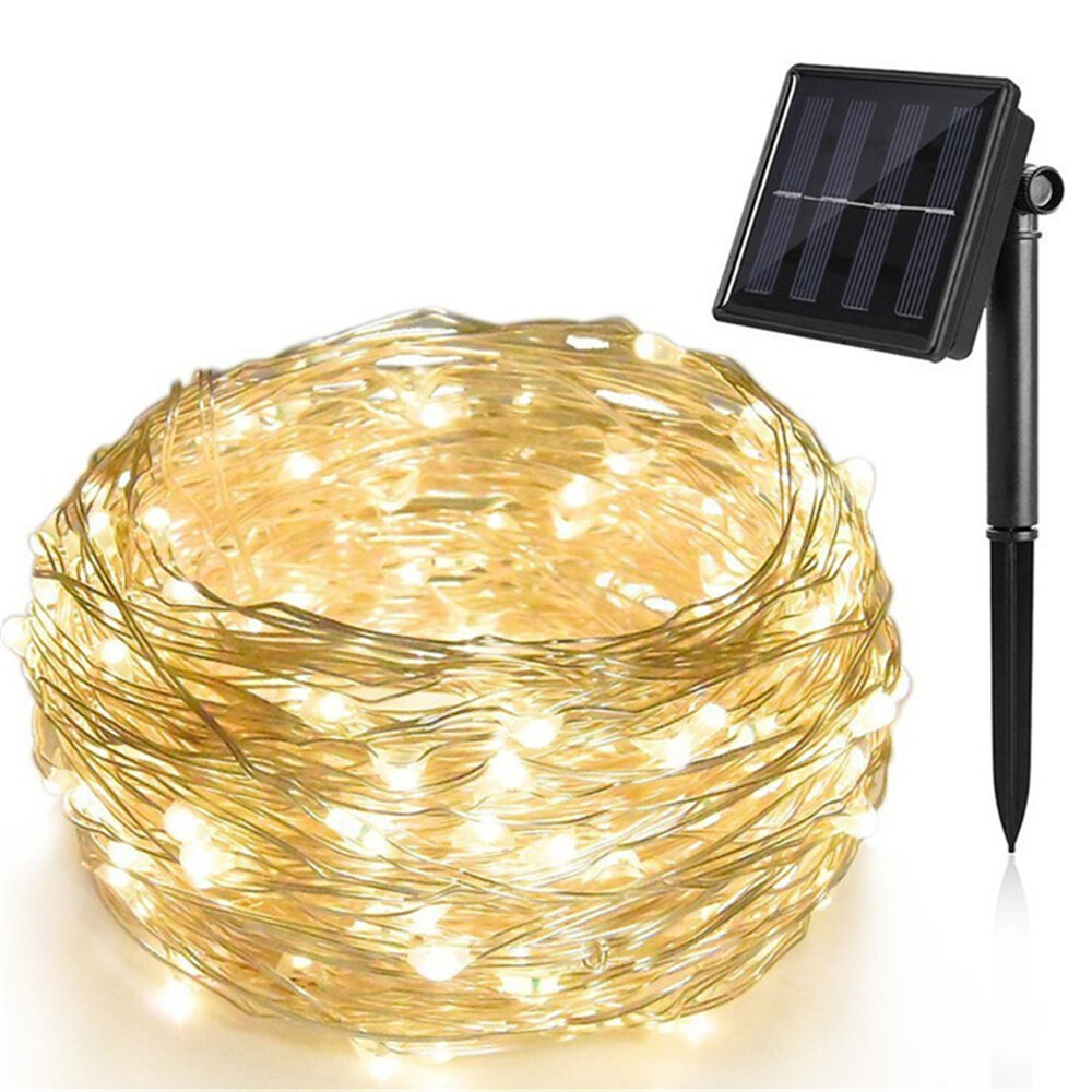 Christmas Lights,Solar String Lights 10M 100LED Outdoor String Lights, Waterproof Decorative String Lights for Patio, Garden, Gate, Yard, Party, Wedding, Christmas