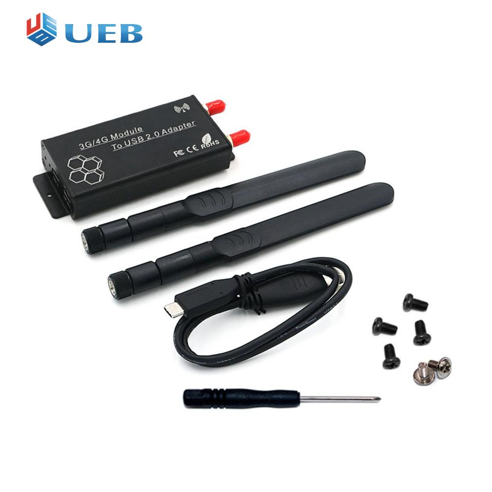 Ngff m.2 to usb 2.0 type-c adapter card with sim card slot auxiliary power connector for wwan/lte module