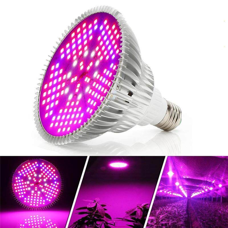 E27 50W P30 Full Spectrum แสงแดดเทียม 78 LED (42Red + 18Blue + 6 สีขาว + 6IR + 6UV) 5730SMD Hydroponic ปลูกโคมไฟสนามอะลูมิเนียมโคมไฟ 3200LM Veg Vegtables AC85-265V