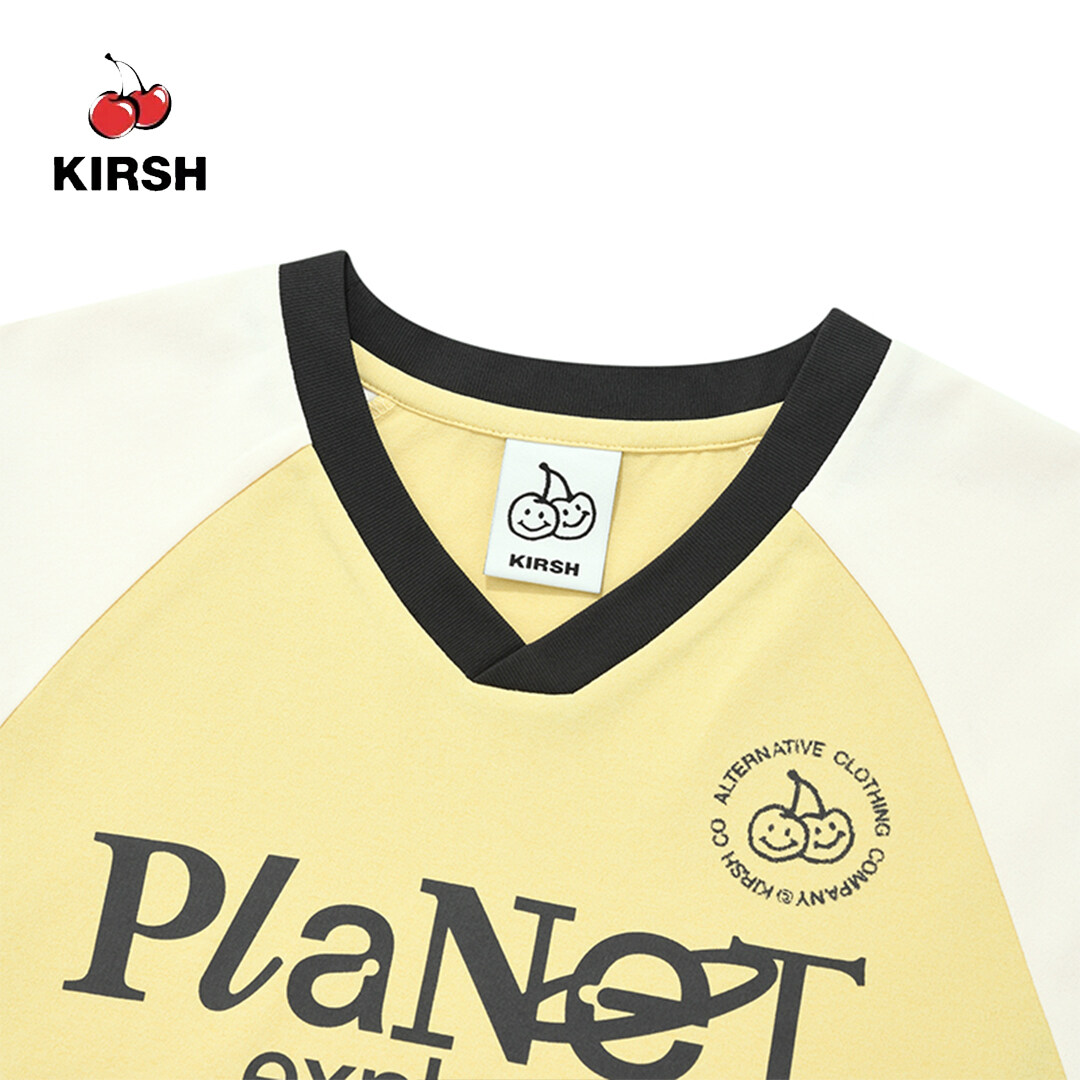 KIRSH] DOODLE CHERRY SPORTS JERSEY LONG SLEEVE T-SHIRT