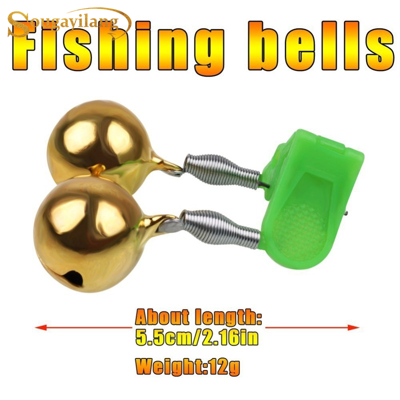 Sougayilang 1Pcs or 5Pcs Fishing Alarm Fishing Rod Clamp Bells on Rod Bells Bite Fishing Tackle Gear.