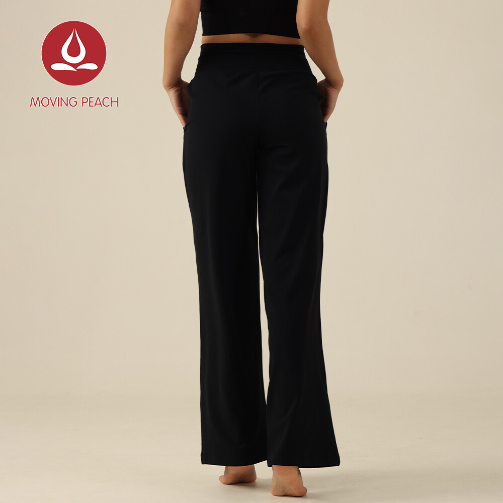 Moving Peach Wide Leg Pants women High Waist Loose Sports Pants Side  Pockets Soft and Thick High Elastic Daily wear jogging Yoga ELC