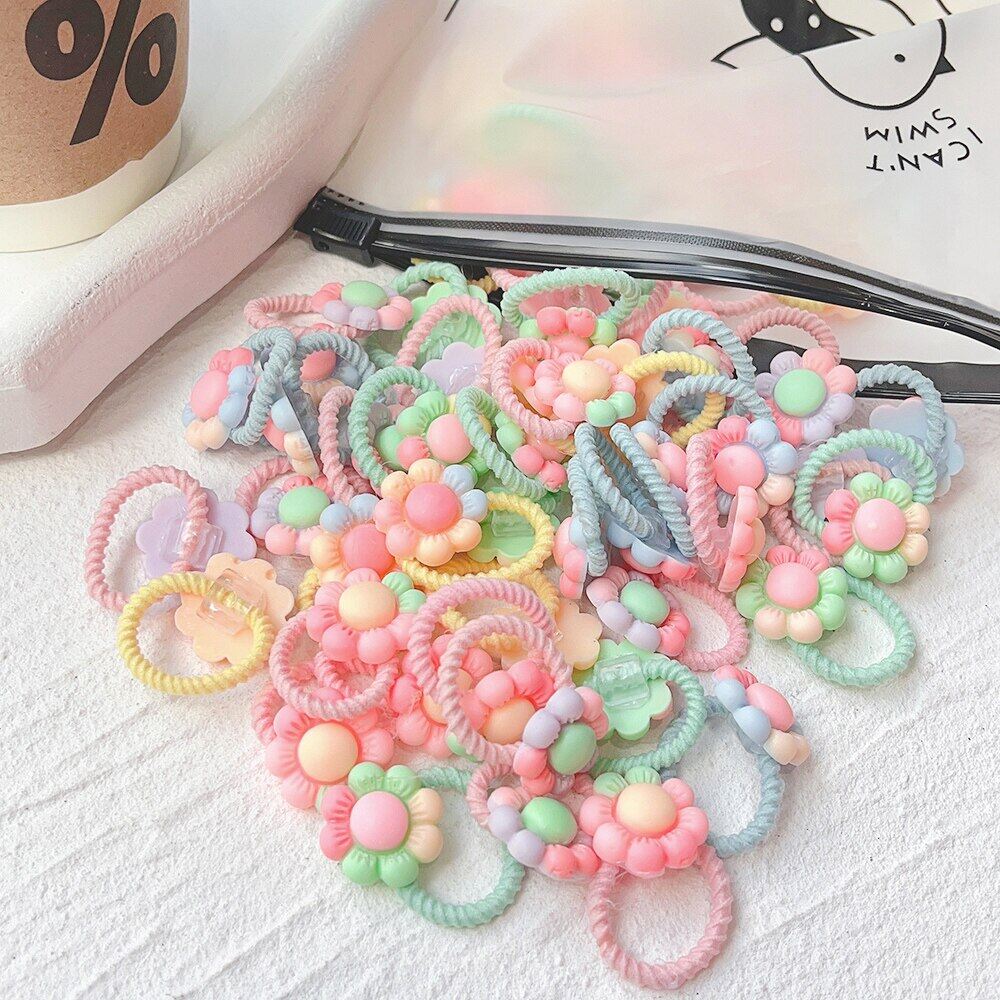 10 Pieces/1 Set of Cartoon Animal Flower Headbands, Cute Headbands, Hair Accessories for Girls and Children, Gifts for Hair Elastic Hair Bands and Rubber Bands