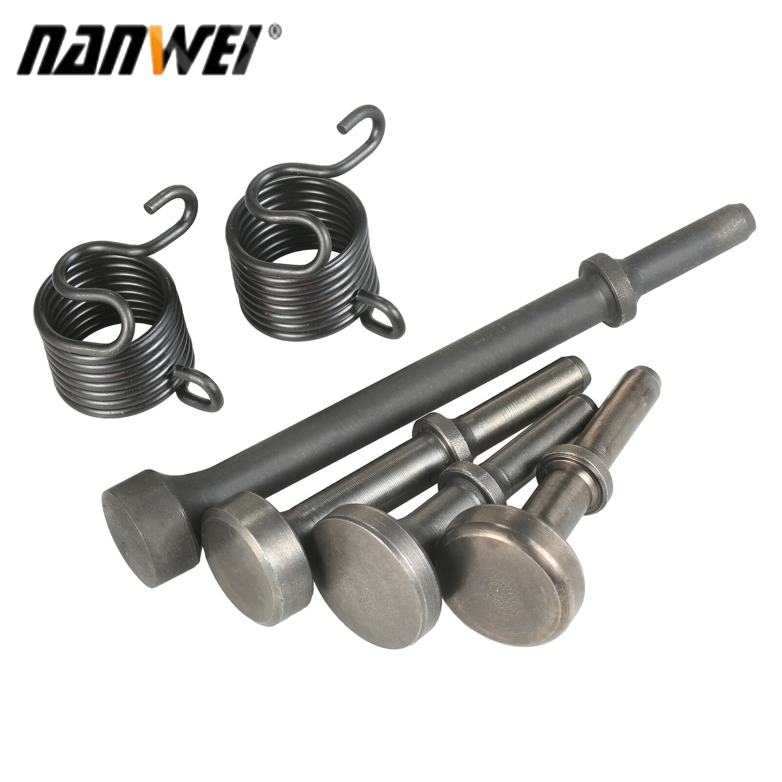 NANWEI 6-Piece Smoothing Pneumatic Air Hammer Bit Set 40Cr Steel Pneumatic Chisel Bits with Spring
