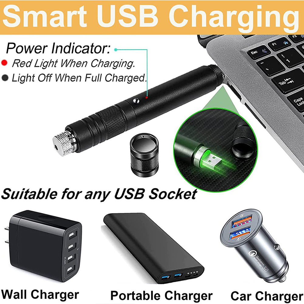 BC 10000m USB Charging Laser Torch Green Laser Pointer High Powerful Dot Single Starry Burning Match