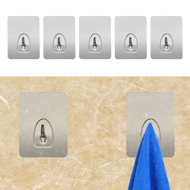 Wall Hooks Transparent 5pcs Strong Self Adhesive Hanger Key Holder Storage Hangers Hanging Stuff For Kitchen Bathroom Lazada Singapore