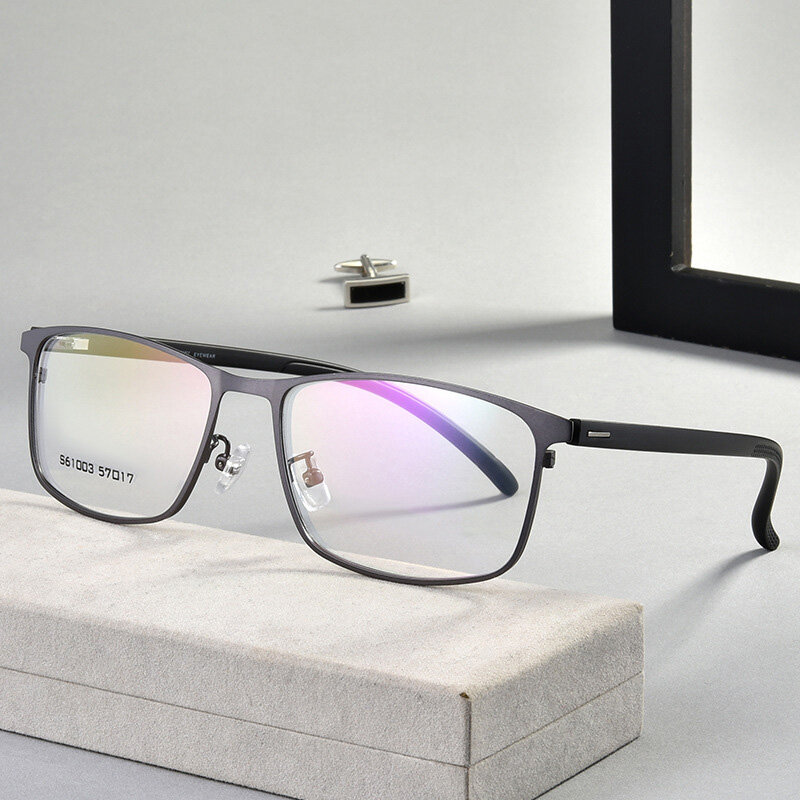 Square Glasses Frames Women Men Alloy Optical Computer Glasses Ultralight Myopia Prescription Eyeglasses Male Metal Full Frame Eyewear
