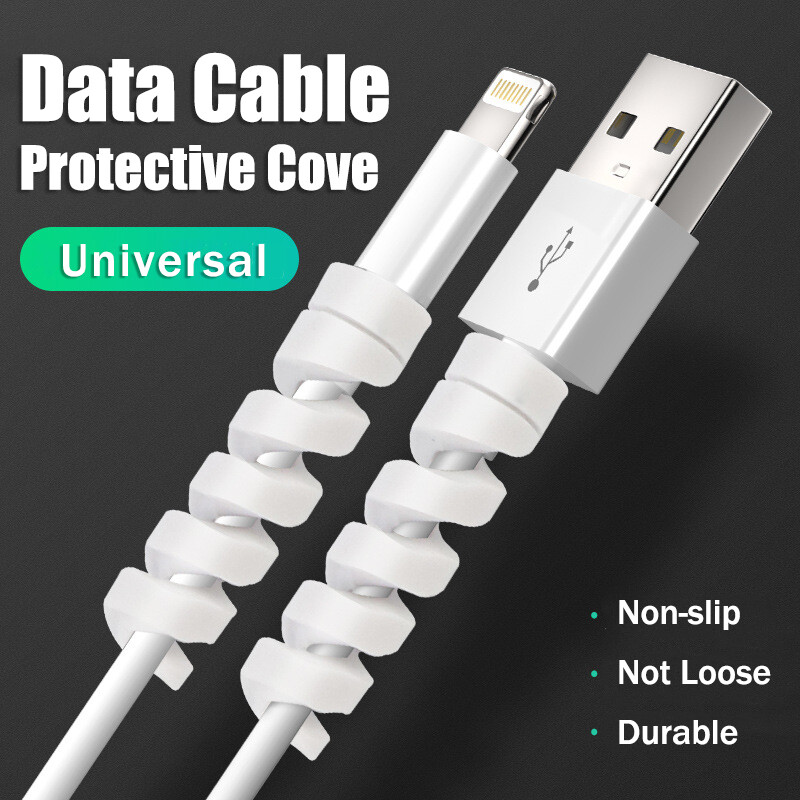 Vỏ Bọc Bảo Vệ Cáp Xoắn Ốc Silicon Thông Dụng Cho Dây Dữ Liệu Cáp Sạc Tai Nghe Chống Đứt Chống Nứt