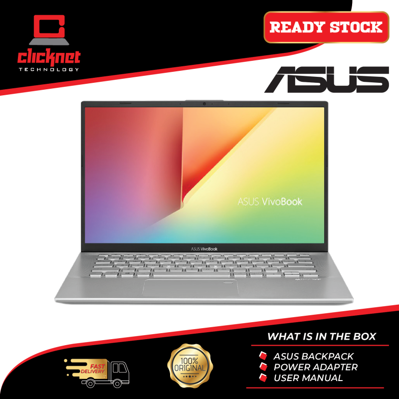 Asus Vivobook A412F-LEB258T 14 FHD Laptop Transparent Silver (i5-10210U, 4GB, 512GB, MX250 2GB, W10) | Malaysia