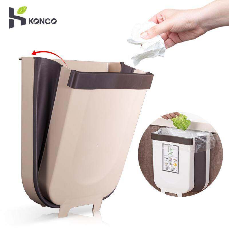 Konco 9L Gấp Gọn Thùng Rác Nhà Bếp Treo Tường Thùng Đựng Rác Thùng Đựng Rác Lớn Dung Tích Thùng Rác Xe Thùng Rác Có Thể Cho phòng Tắm Vệ Sinh Chất Thải Lưu Trữ Xô