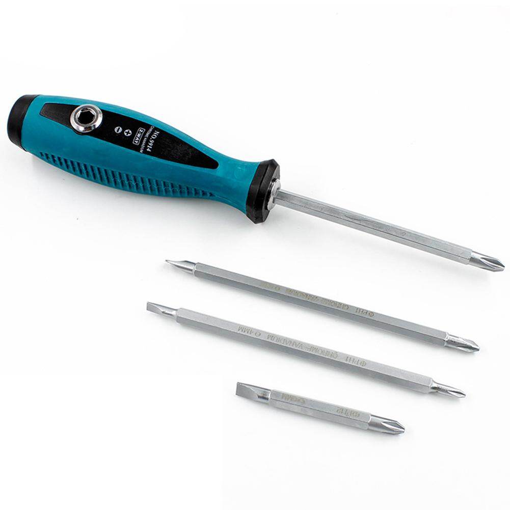 Farfi 5Pcs Double Head Slotted Cross Detachable Handle Magnetic Screwdriver Hand Tool