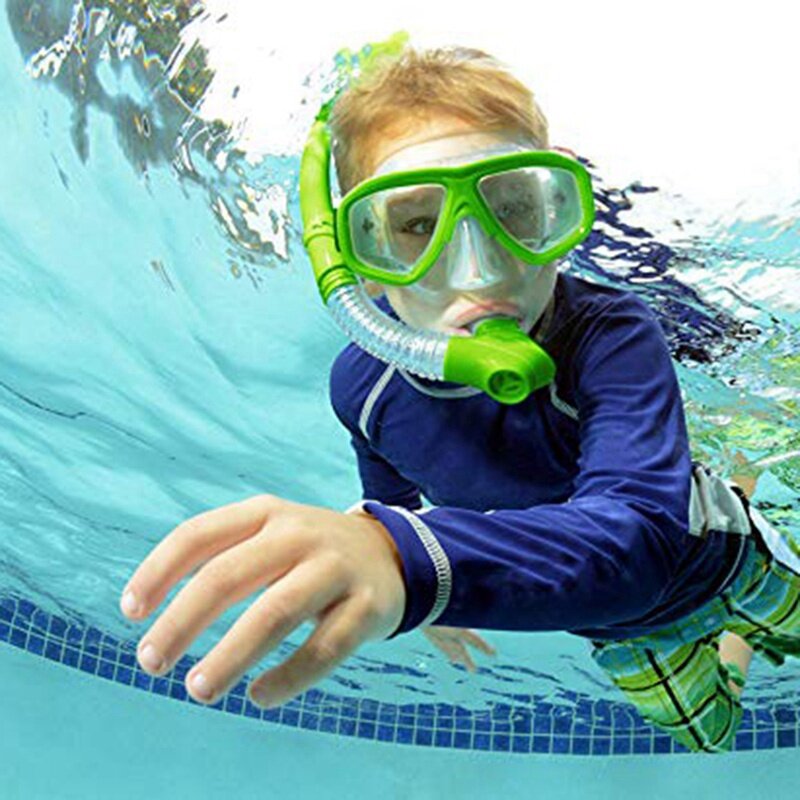 เด็กดำน้ำ GoggleBreathing หลอดกันกระแทก Anti-Fog แว่นตา Band ดำน้ำดูปะการังอุปกรณ์ใต้น้ำชุด