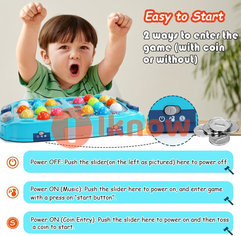 Esaierr Toddler Baby Toys Whack a Mole Game for Kids Pounding Hammer Toys Interactive Toddler