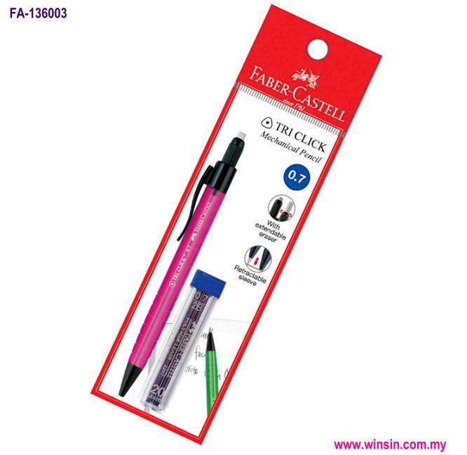 FABERCASTELL TRI CLICK MECHANICAL PENCIL 0.7 WITH LEAD 2267 2B * FA