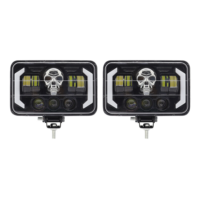 Led parts lights high low beam 4x6 angel eye headlight 12v 24v led car headliamp with drl car accessories