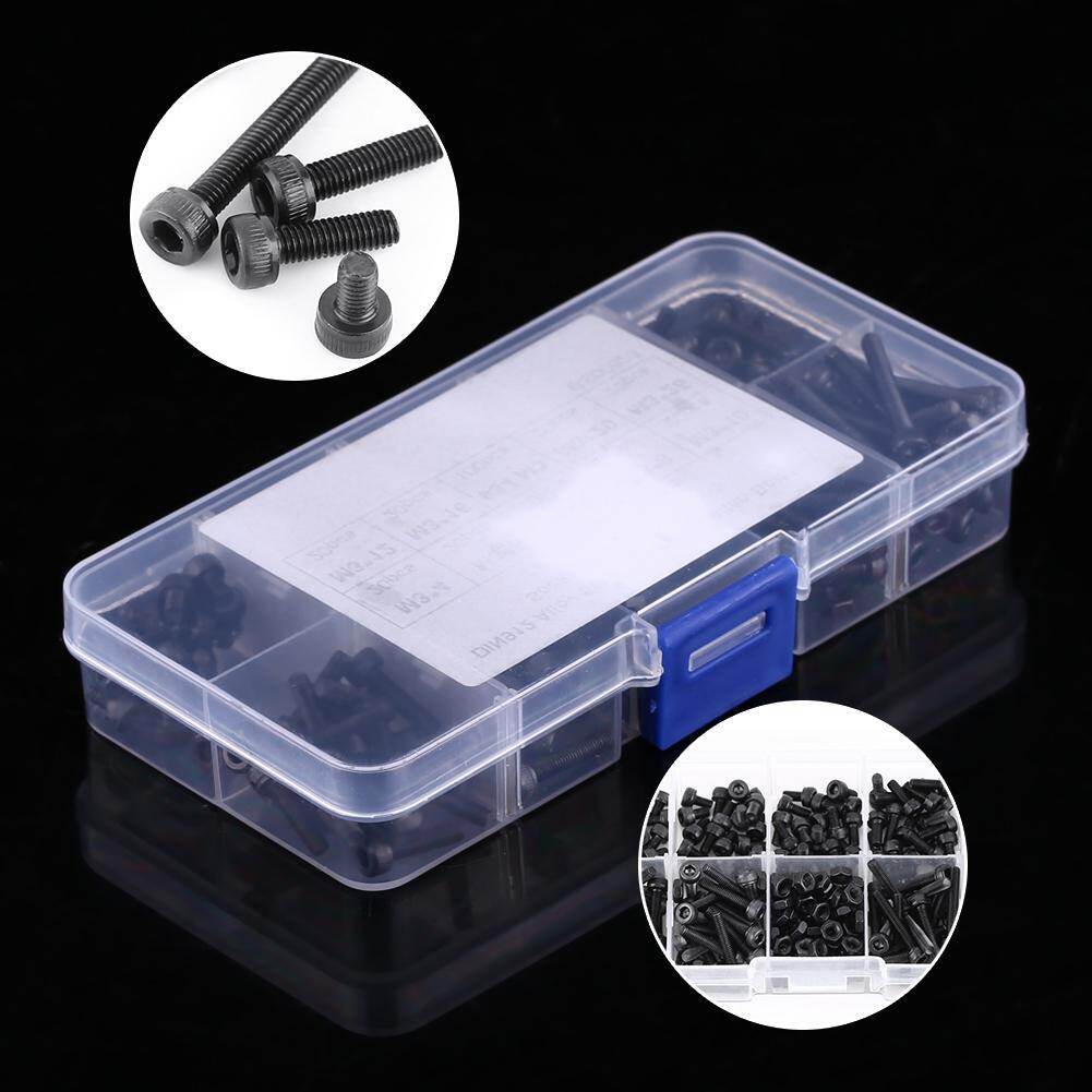 280Pcs/Box M3 Cap Head Hex Socket Bolt Screw Nut Metric Machine Fastener Assortment Set