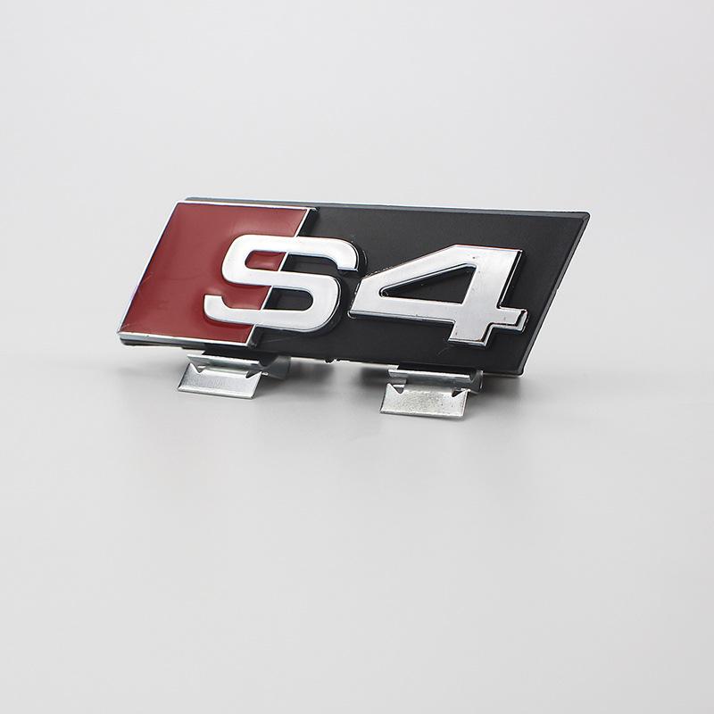 6.3x2.5cm s4 logo front grille emblem abs for audi a4 a6 a3 a5 a8 s4 s5 s6 car head badge decoration