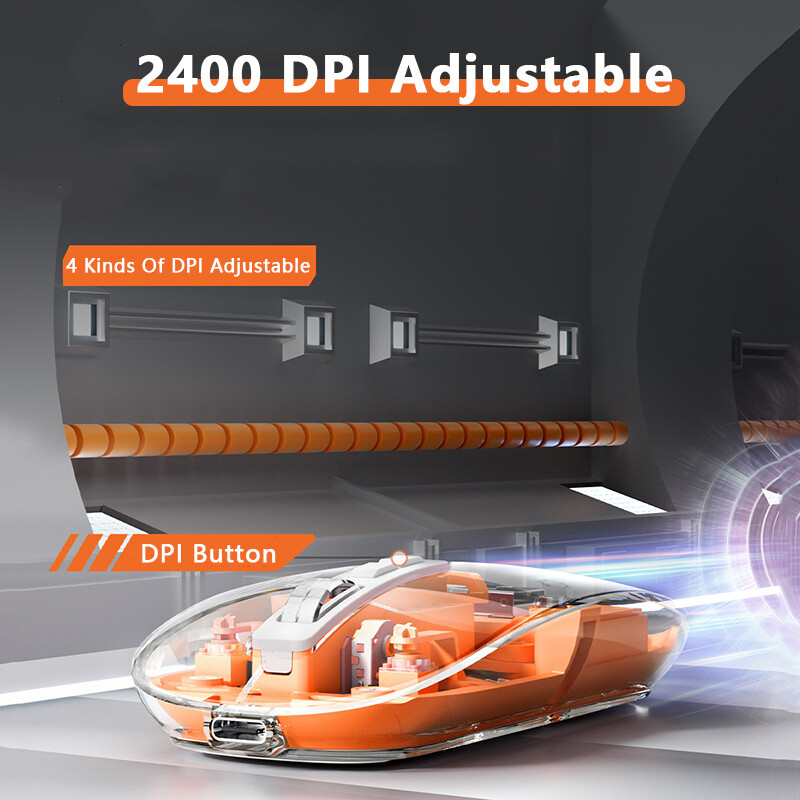 Vaorlo 2.4G chuột không dây bluetooth có thể điều chỉnh DPI LED Pin Hiển Thị Loại C Nhanh Chóng Sạc Câm Nút Chuột RGB trong suốt sành điệu 3 Mô Hình Kết Nối Cho Cửa Sổ trò chơi máy tính văn phòng