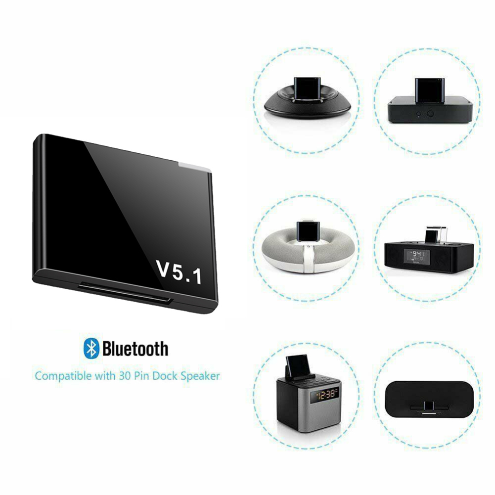 Bộ Thu Âm Thanh Bluetooth I-WAVE 30 Chân 5.1 Bộ Chuyển Đổi Không Dây Mini Nghe Nhạc A2DP Cho IPhone IPod Loa Analog Giắc Cắm 30 Chân Hỗ Trợ Tự Động Nhận Dạng Âm Thanh Cơ Sở Được Chứng Nhận Và Không Được Chứng Nhận