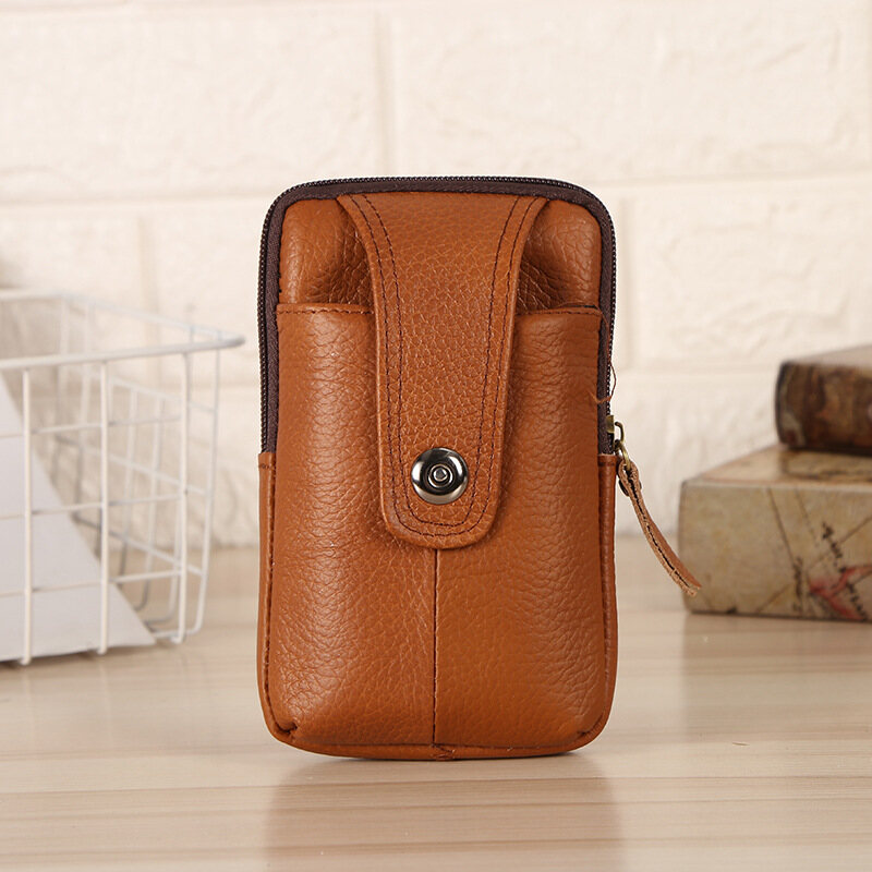 Running Holder Wallet Holster Pouch Case Men's Leather Genuine