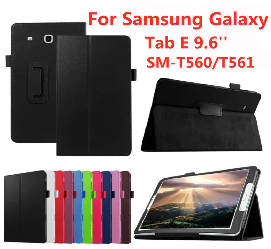 PU Ốp da cho Samsung Galaxy Tab E 9.6 ''t560 T561 trường hợp thông minh chân đế gập Bìa Shell