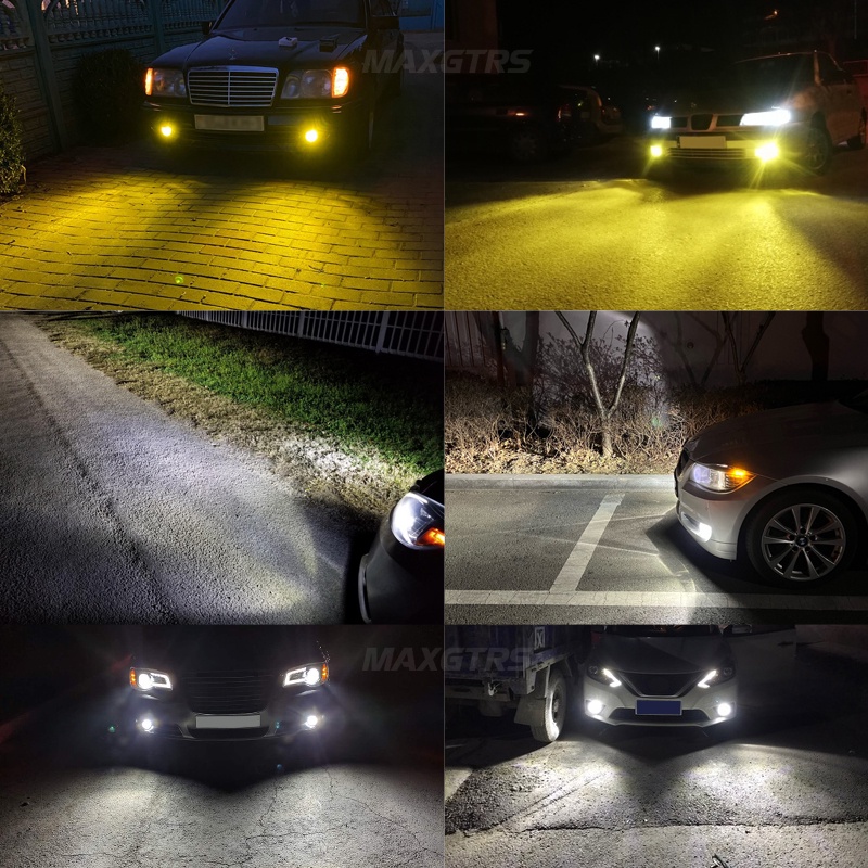 2 Ampoules LED Antibrouillard H3 3000K Jaune 3000LM 80W - Super Brillantes 3570 CSP - Neuf 12-24V - Pour Voiture