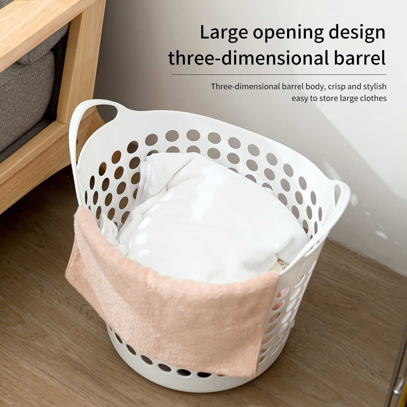 CNMF Household Multi-functional Dirty Clothes Basket Large-capacity Storage Basket Plastic Laundry Bucket