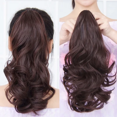 【COD】45 cm Wig ponytail female fake ponytail grasping clip-on curly hair ponytail claw clip wig ponytail curly hair