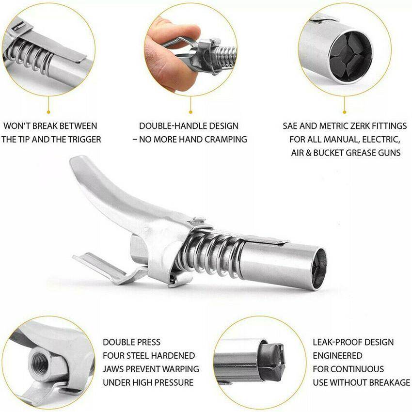 First Generation Grease Coupler High Pressure 12,000 PSI Fast Locking Releasing Heavy Duty Fitting Oil Pump Accessories