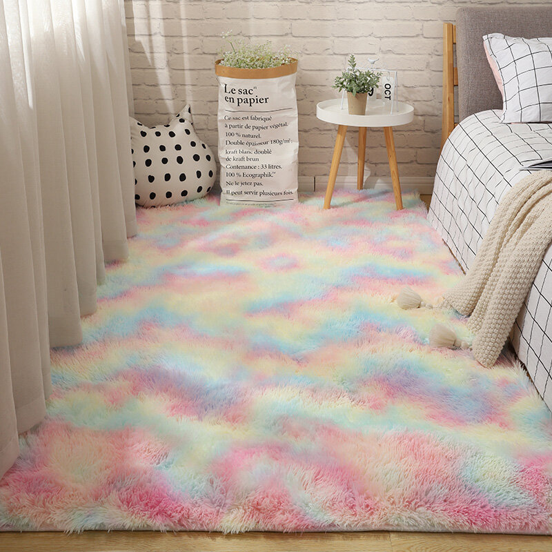 Plush Carpet for Living Room Fluffy Rug Anti-slip Bedroom Carpets 80x200cm
