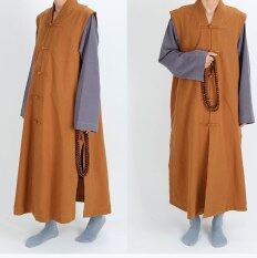Monk Quần Áo Linen 4 màu sắc dày cotton Phật giáo Áo Choàng Áo Gile dài shaolin nhà sư Kung Fu phù hợp với võ thuật Tai Chi đồng phục