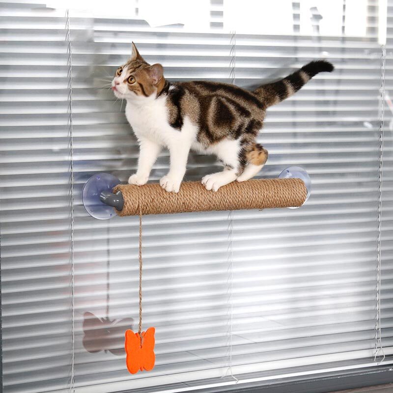 Sisal Cat Scratching Post Climbing Frame Toy Anti-Scratch Cat Scratcher Post Climbing Column Durable Interactive Toys