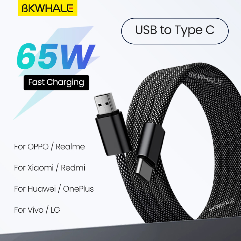 Bkwhale usb c to type c 100w magnetic fast charge cable for iphone 15 pro max xiaomi usb a to type c data cables for samsung s24 ultra
