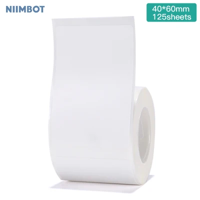 B3S/B11/B21 Niimbot White Blank Thermal Printing Paper Roll Barcode Price Size Name Label Paper Waterproof Oil-Proof Tear Resistant for B3S/B11/B21 Thermal Printer for Home Organizer Supermarket Warehouse