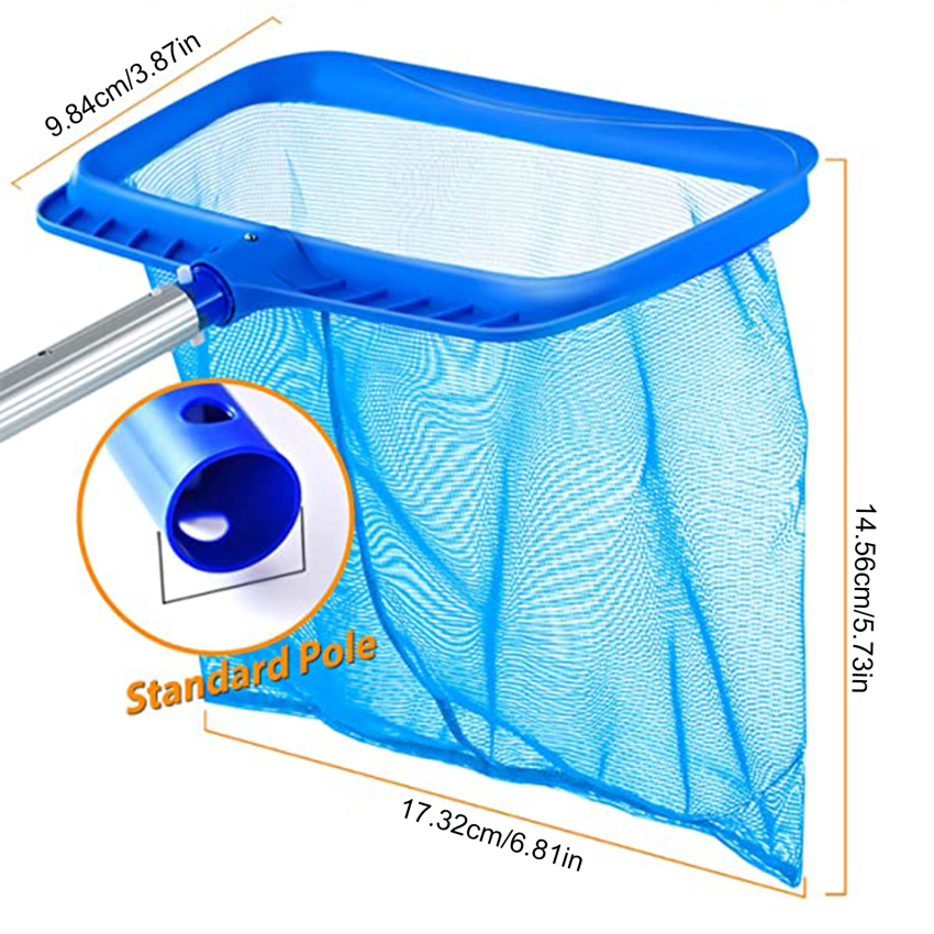 Pool Skimmer Net, Swimming Pool Leaf Skimmer Net With Reinforced Frame Larger Capacity Pool Nets For Cleaning Durable Deep Rake Net Easy Scoop Edge Debris Pickup Removal