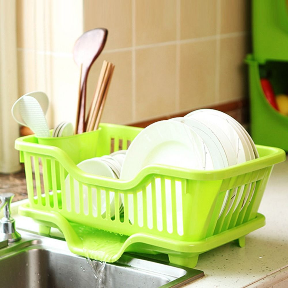 HOUSEWIFE SPACE Kitchen Chopsticks Spoons Organizer Plates Countertop Dinnerware Drain Board Storage Rack Utensils Drainer Rack Dish Drying Rack