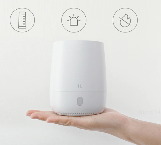 Original Xiaomi HL Aromatherapy Diffuser Humidifier Air Dampener Aroma Diffuser Machine Essential Oil Ultrasonic Mist Maker Quiet with Nightlight for Car Home Office Yoga 120ml