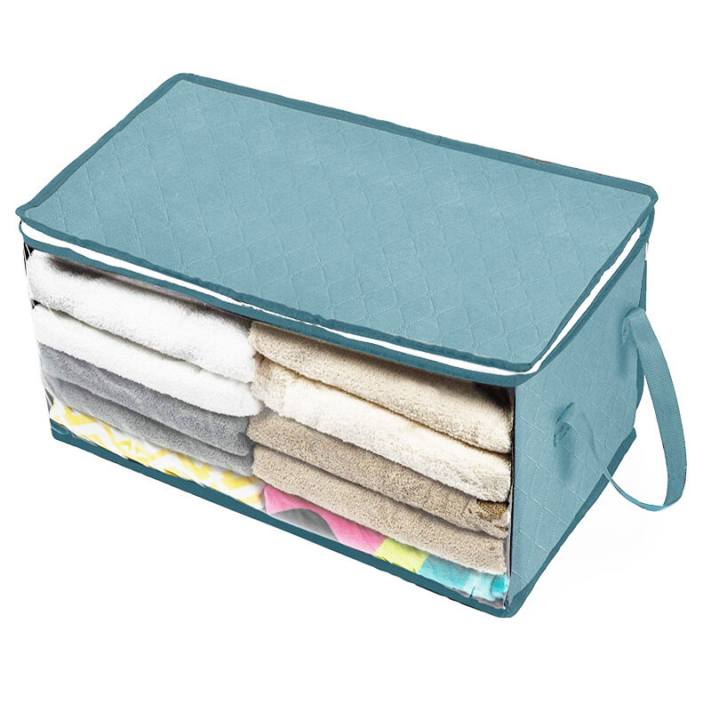 Foldable Comforter Storage Bag Household Clothing Storage Box Dustproof Quilt Storage Bra Socks Wardrobe Organizer
