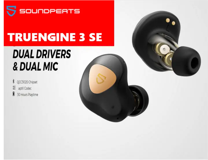 soundpeats truengine 3 se wireless earbuds with dual dynamic drivers
