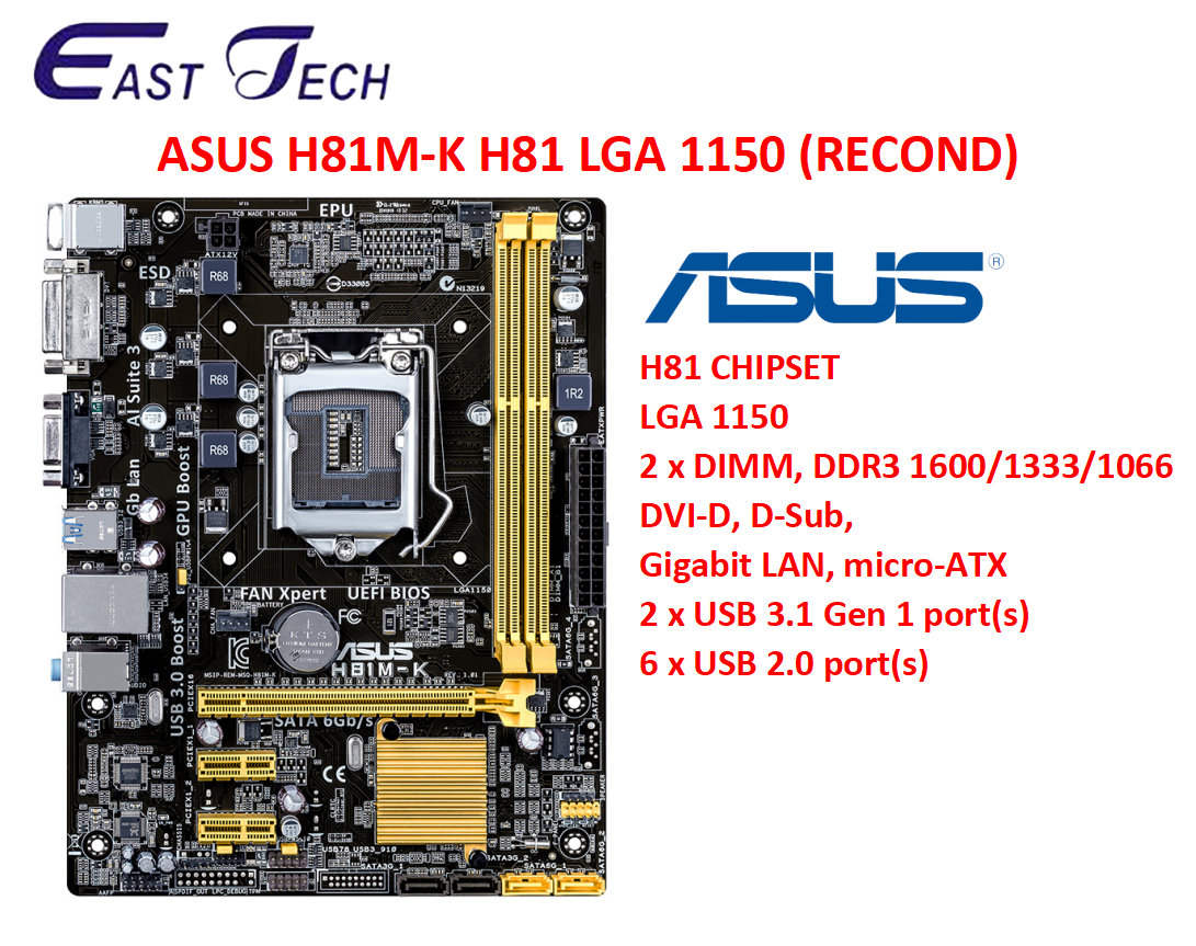 Asus H81m K Lga 1150 Motherboard Micro Atx Asus H81M-K Socket 1150