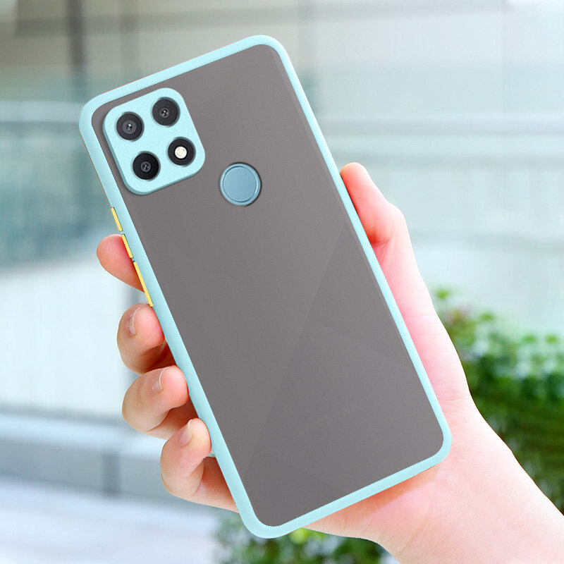 YBD Precision camera protection case For Oppo A15 2020 A15S Casing multiple colour Matte Hard PC Back Cover Shockproof Phone Case